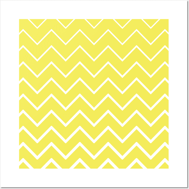 Lemon Yellow Zig Zag Wall Art by designminds1